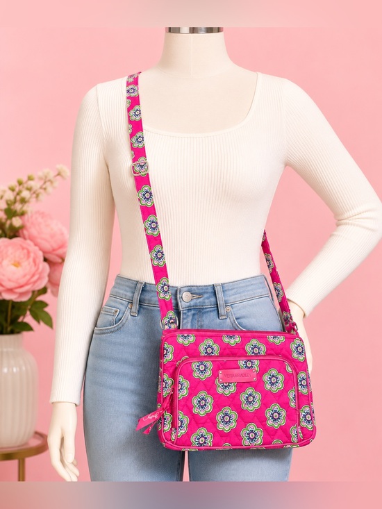 Vera Bradley Handbags - Vera Bradley Hot Pink Floral Crossbody Bag